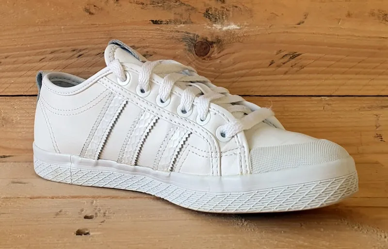 Adidas Honey Low Leather Trainers UK4/US5.5/EU36.5 AF4223 Triple White