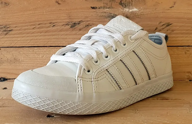 Adidas Honey Low Leather Trainers UK4/US5.5/EU36.5 AF4223 Triple White