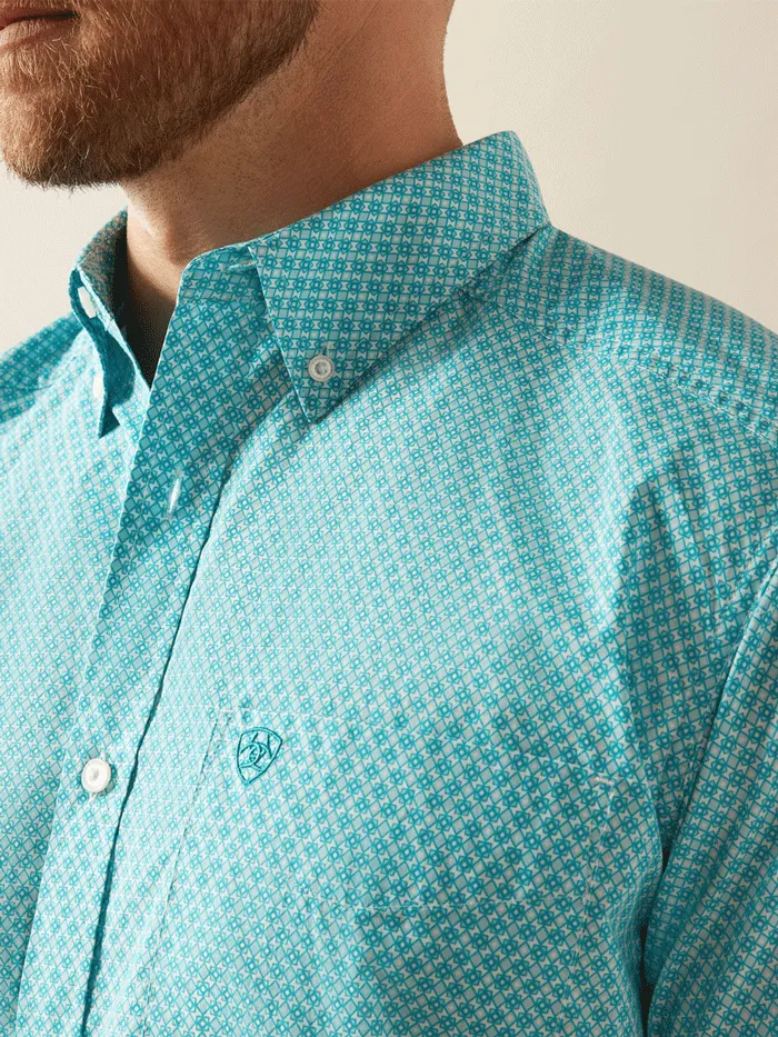 Ariat 10058750 Mens Westin Classic Fit Short Sleeve Shirt Turquoise