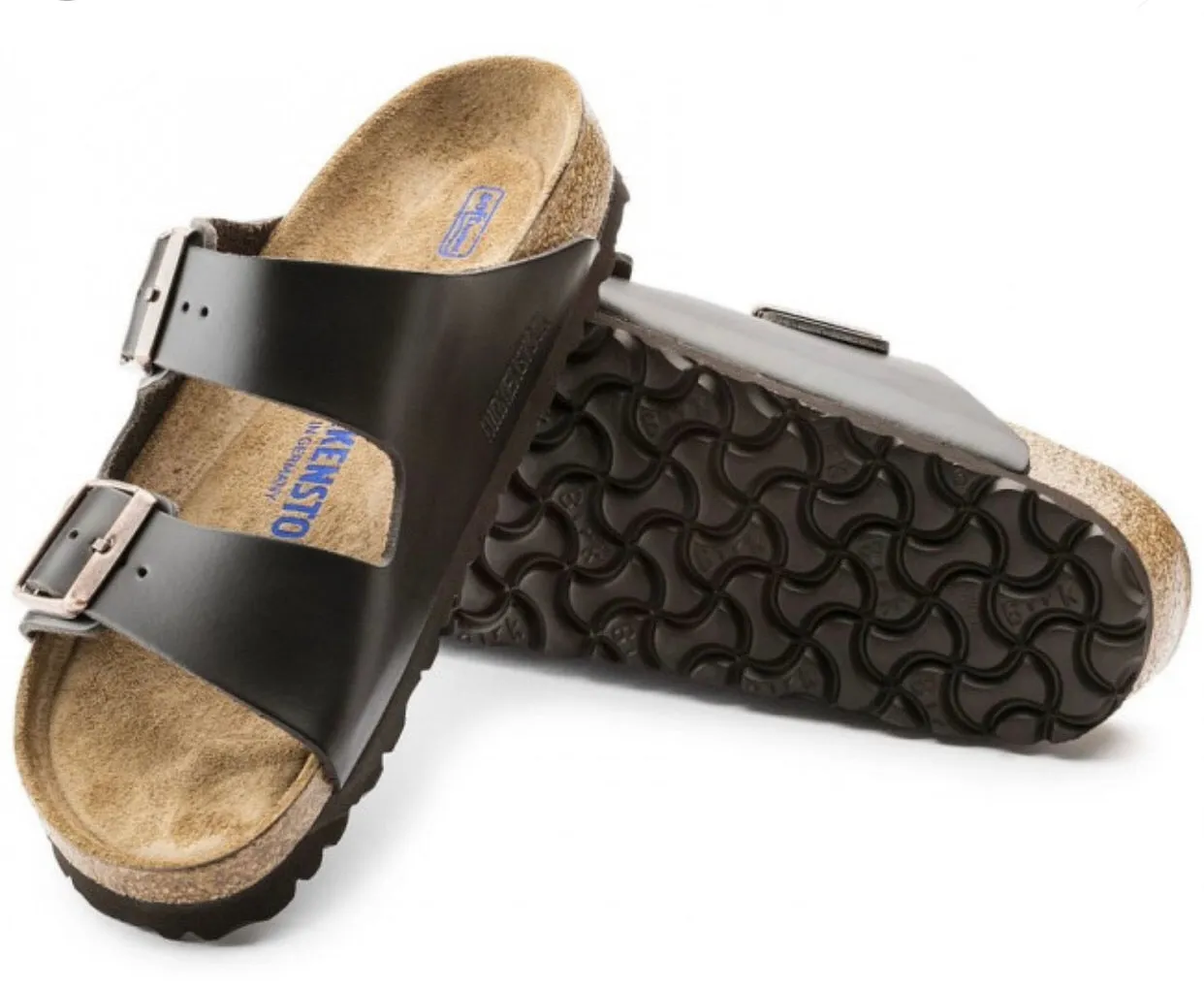 Birkenstock Arizona Brown Smooth Leather Soft Footbed Made In Germany