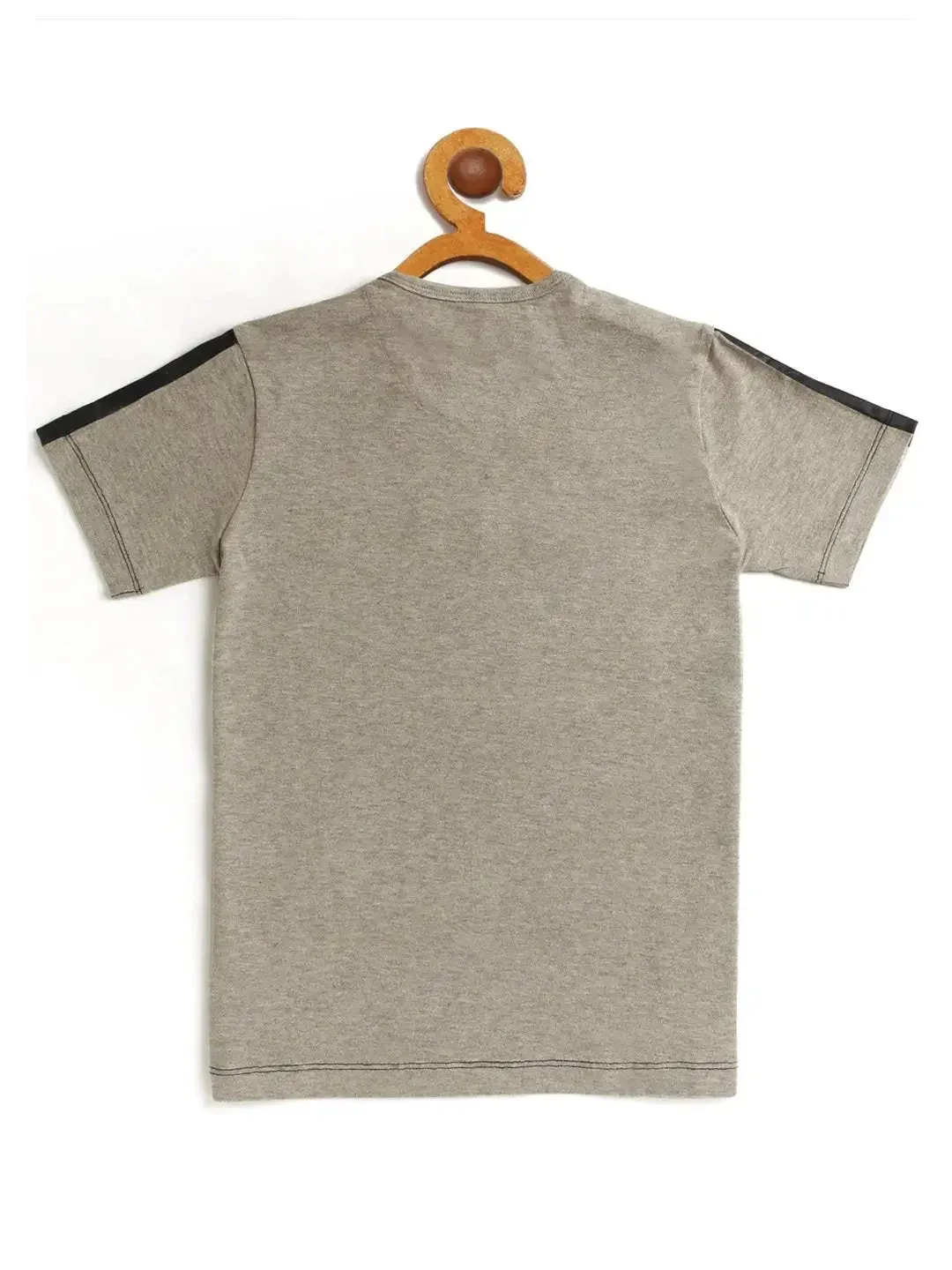 Black and Grey Striped Half Sleeve Cotton T-shirt