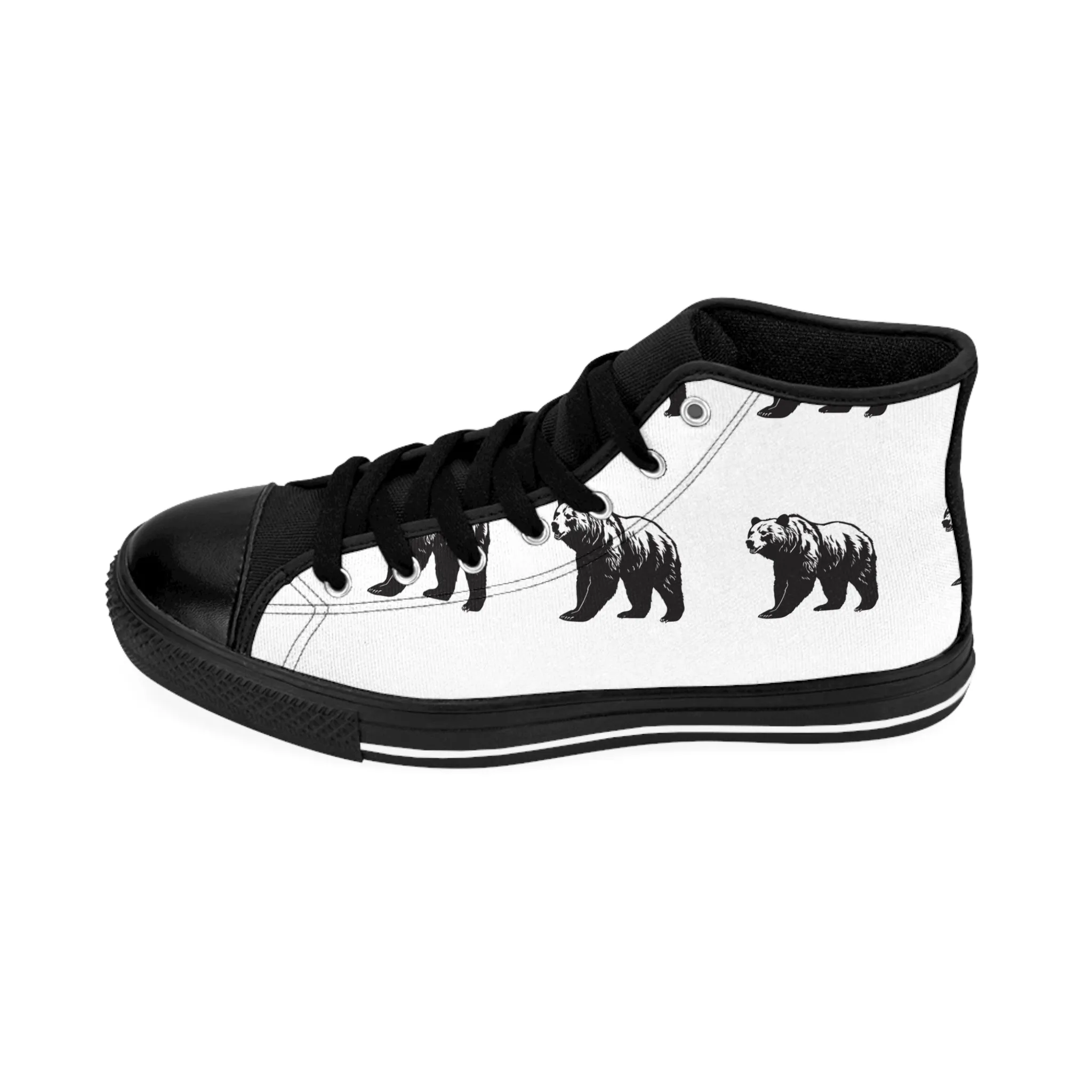 Black Grizzly Bear Men's Classic Sneakers