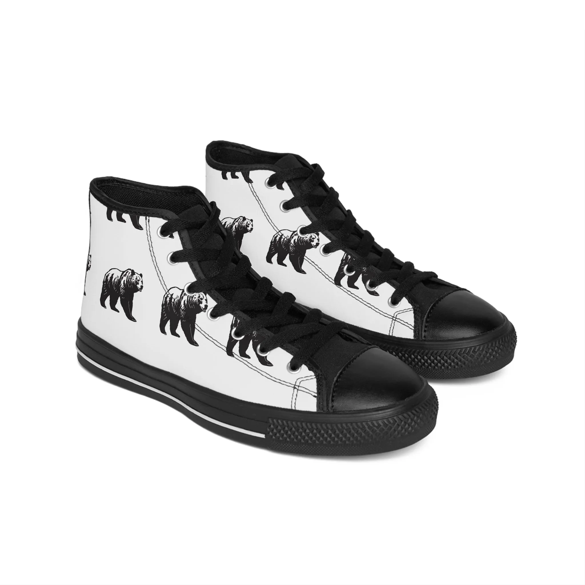 Black Grizzly Bear Men's Classic Sneakers