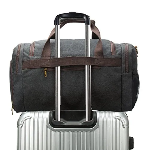 BLUBOON Canvas Duffel Bag Vintage Weekender Overnight Bag Travel Tote Luggage Sports Duffle