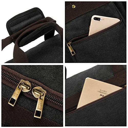 BLUBOON Canvas Duffel Bag Vintage Weekender Overnight Bag Travel Tote Luggage Sports Duffle