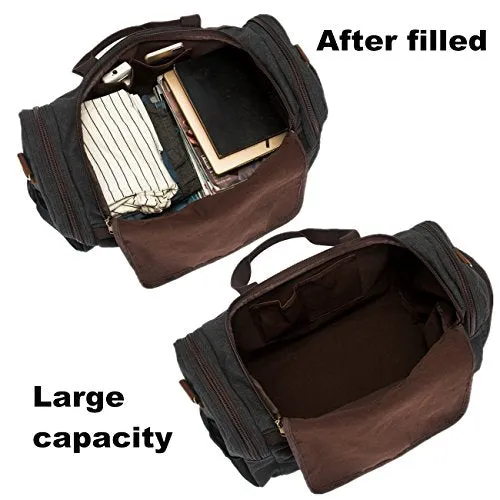 BLUBOON Canvas Duffel Bag Vintage Weekender Overnight Bag Travel Tote Luggage Sports Duffle