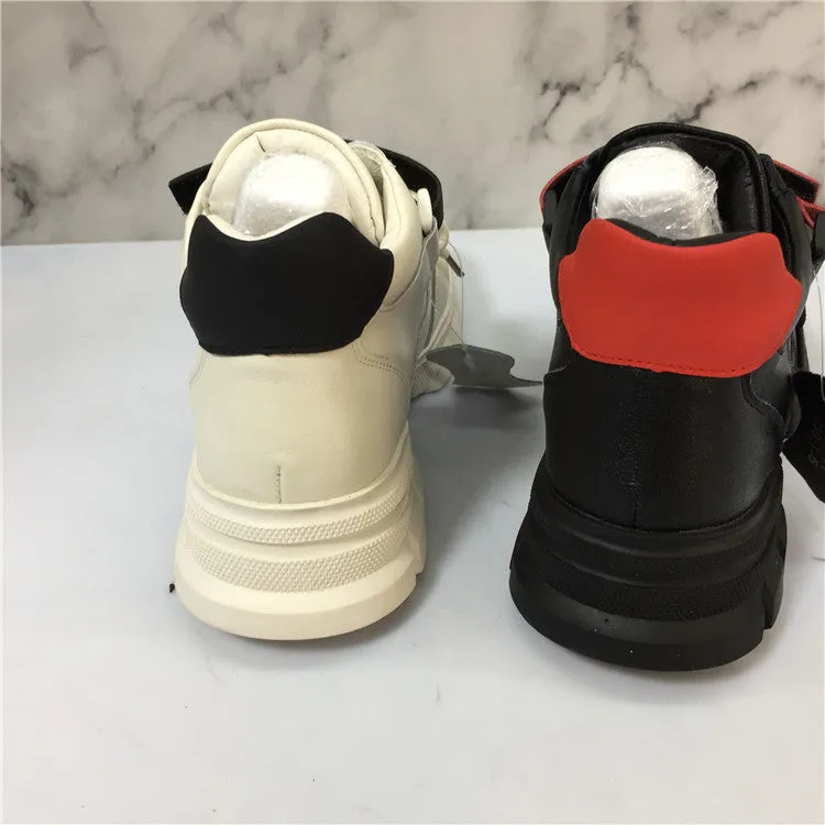 BOOPDO DESIGN HIGH TOP LEATHER TRAINERS