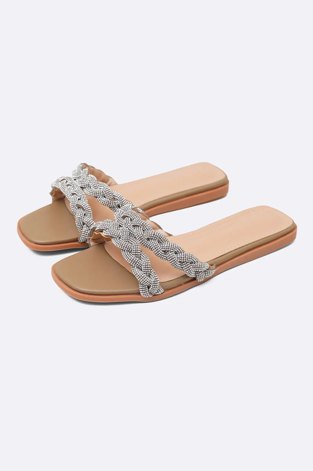 BRAIDED CRYSTAL SLIDES