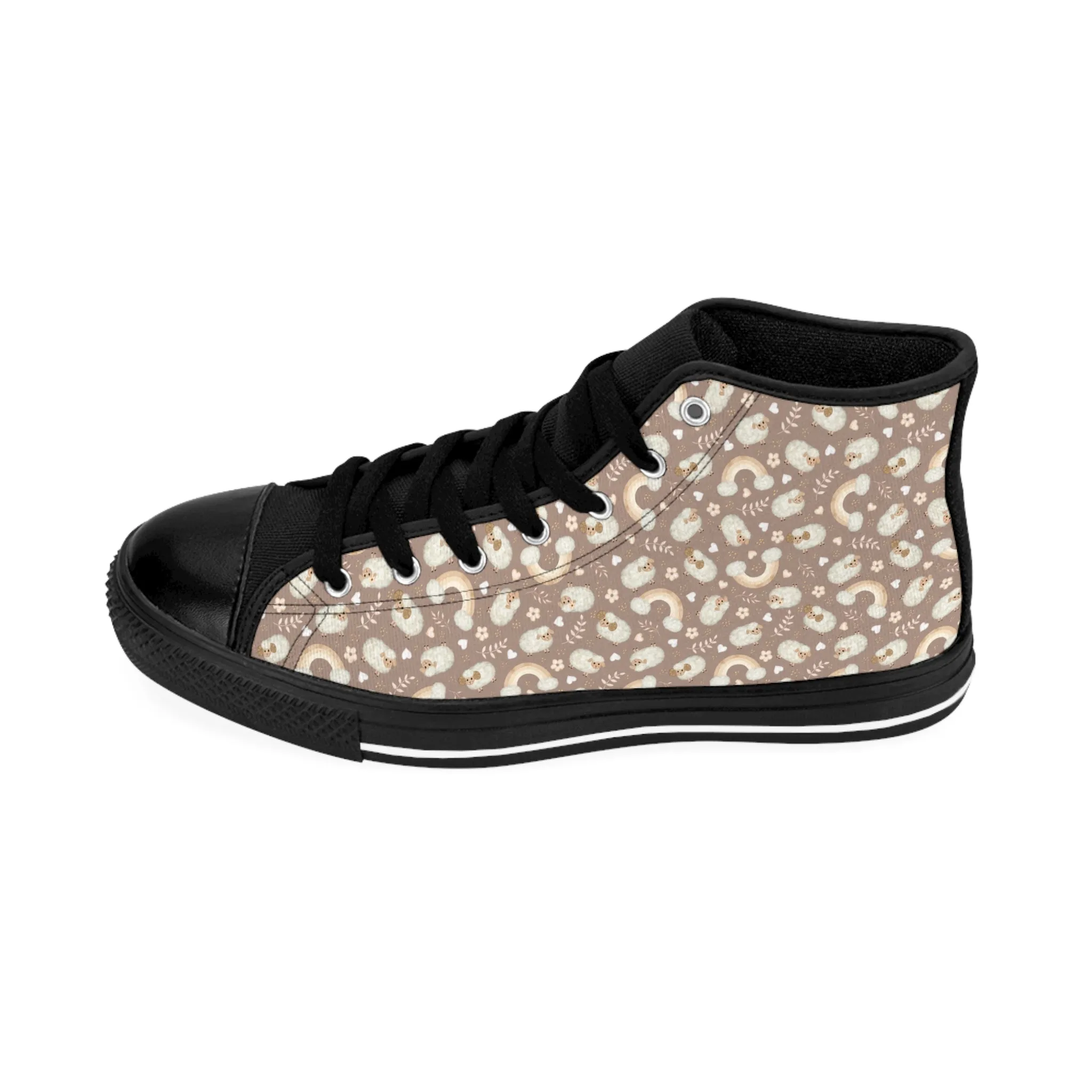 Brown Sheep and Rainbows Women's Classic Sneakers