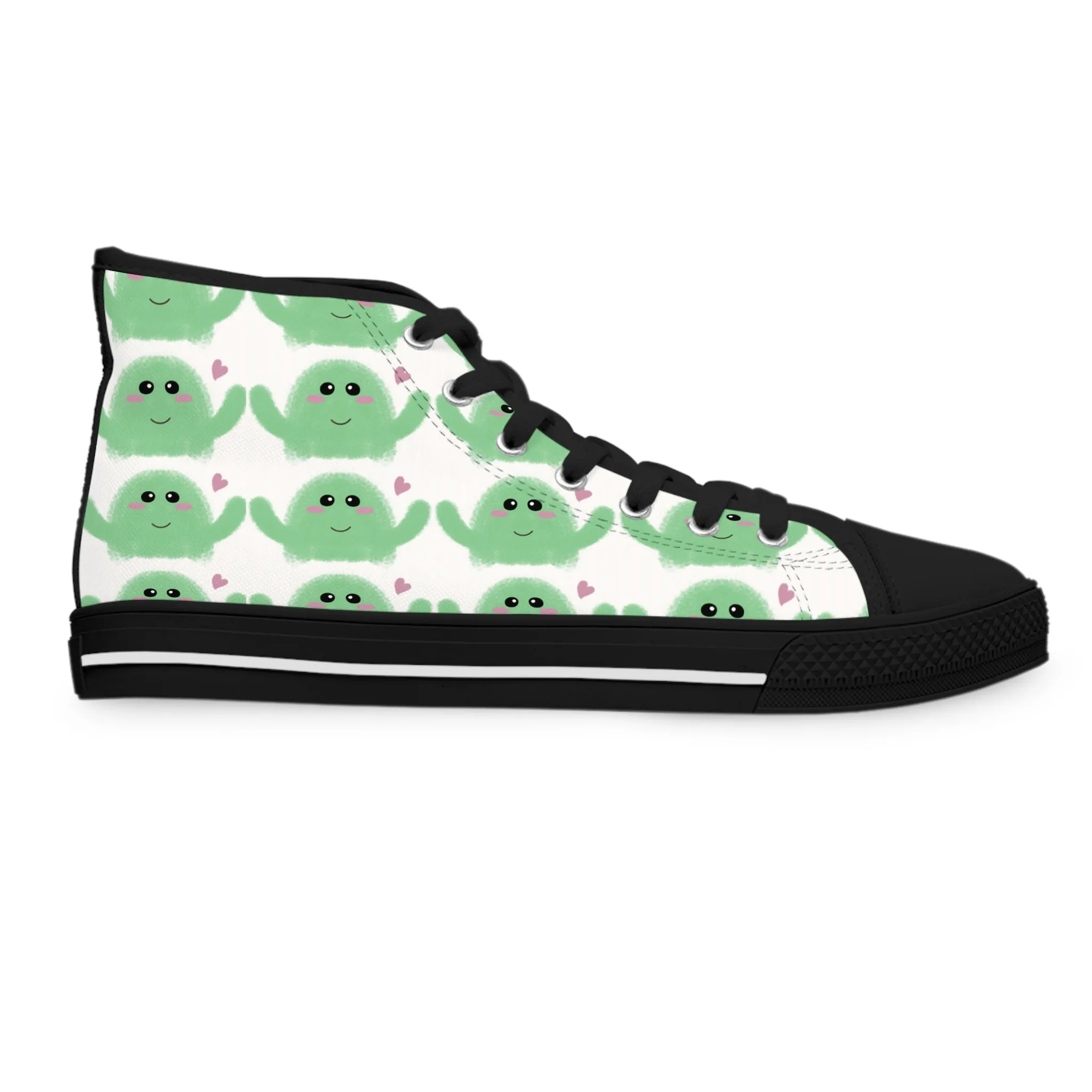 Cactus and Heart Cute Women's High Top Sneakers