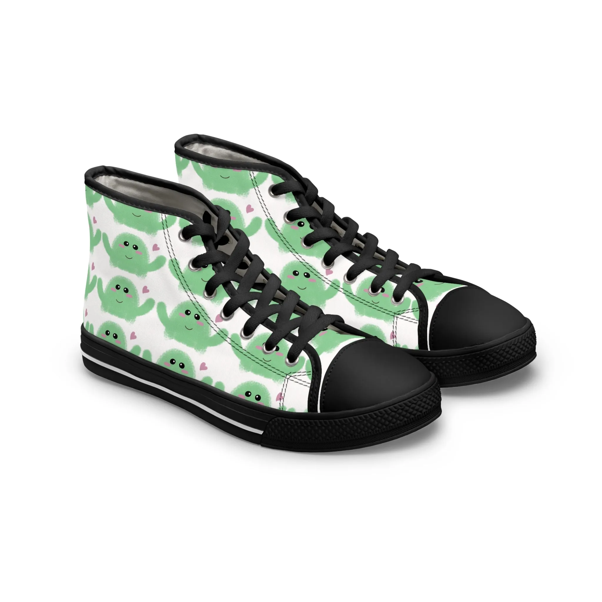 Cactus and Heart Cute Women's High Top Sneakers