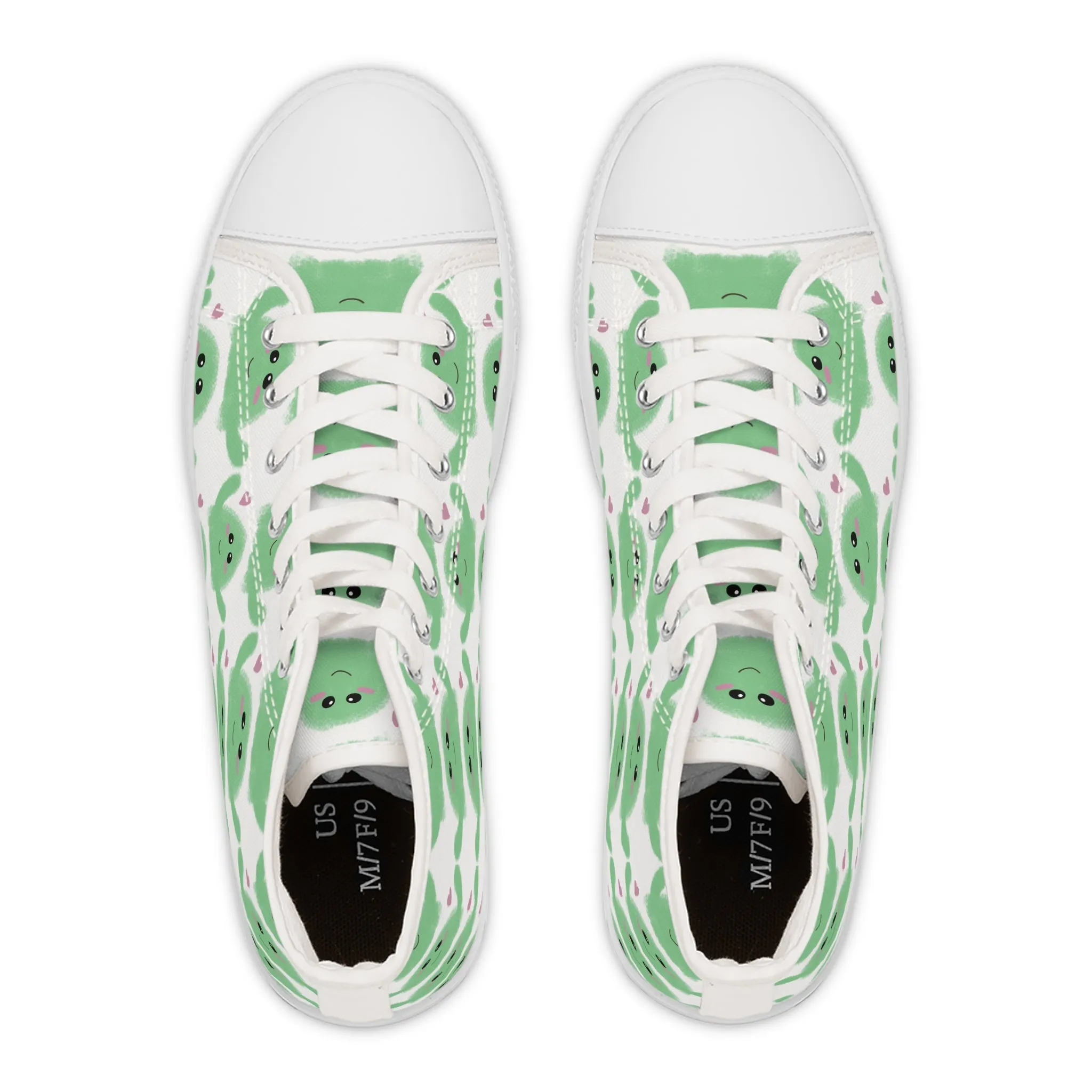 Cactus and Heart Cute Women's High Top Sneakers