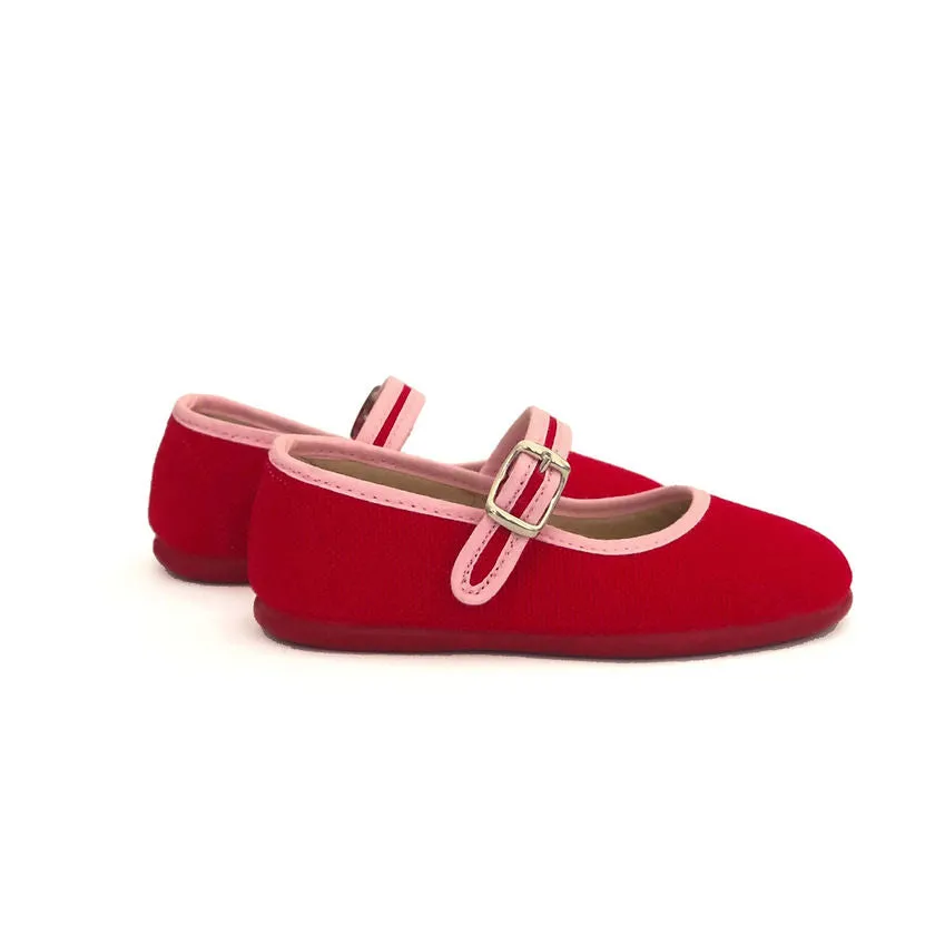 Canvas Mary Janes, Coquelicot