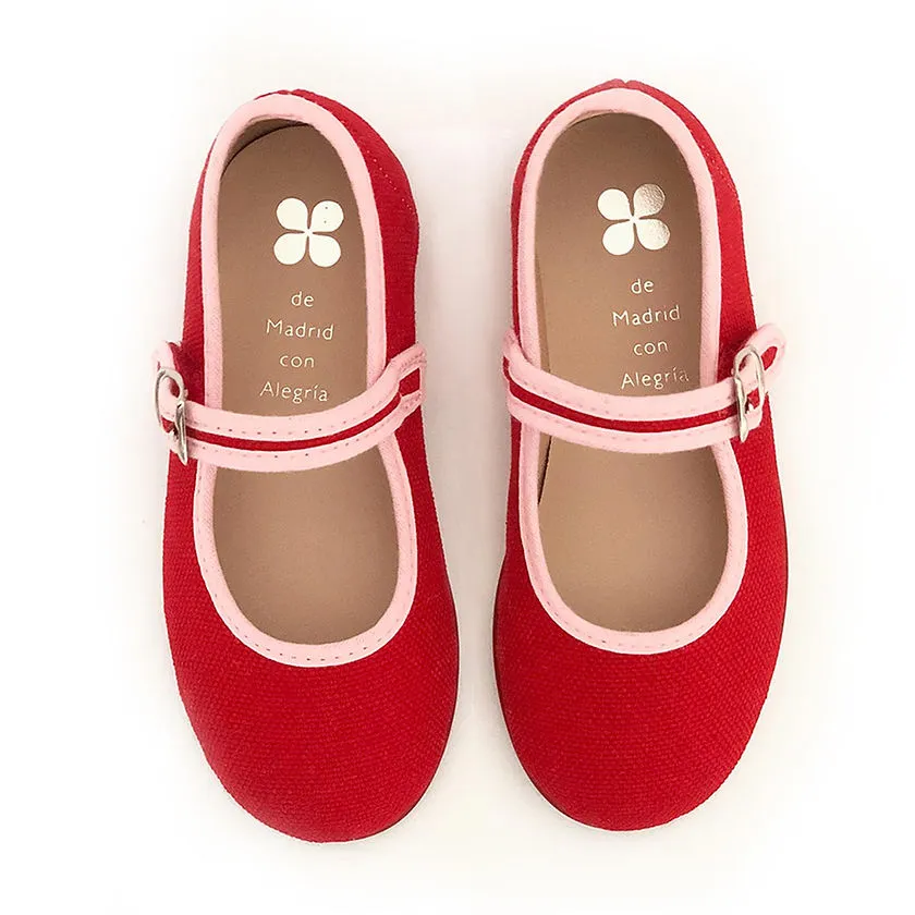 Canvas Mary Janes, Coquelicot