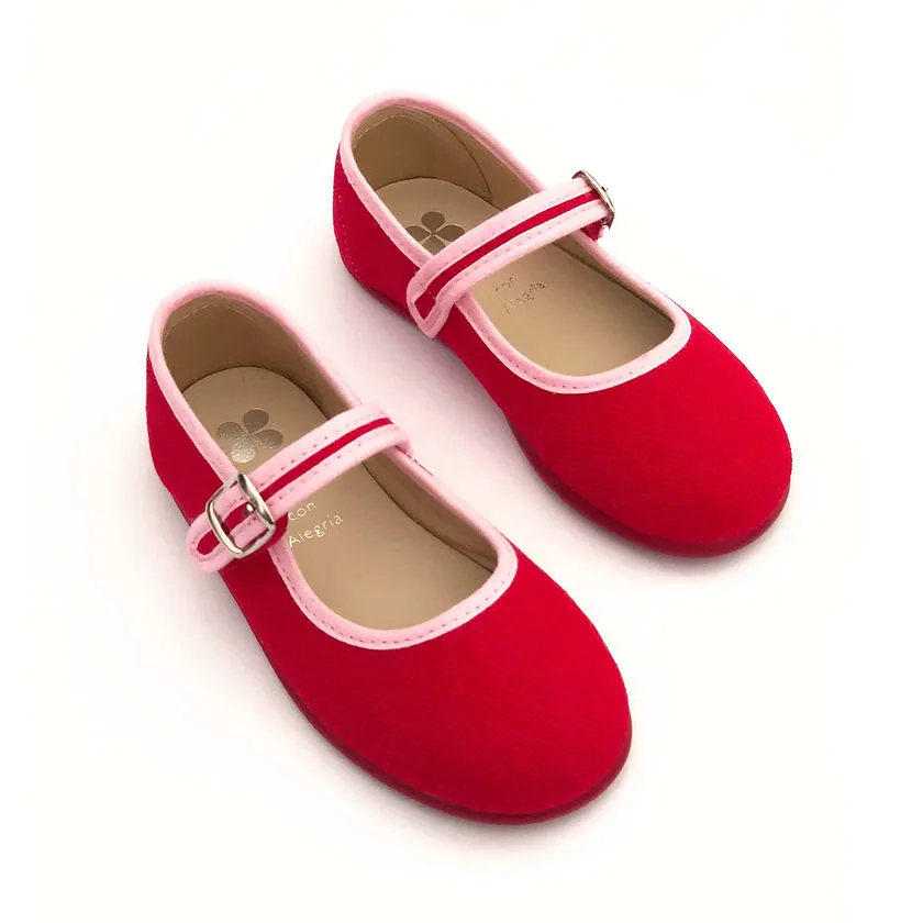 Canvas Mary Janes, Coquelicot