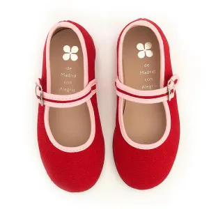 Canvas Mary Janes, Coquelicot