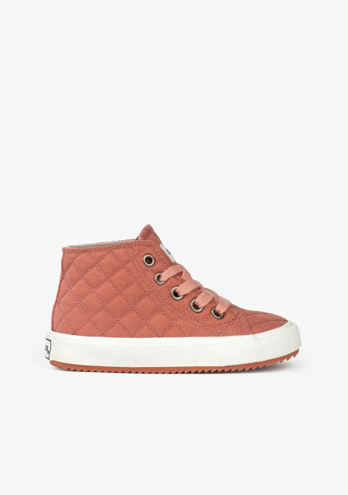 Child's Pink Quilted Hi-Top Sneakers