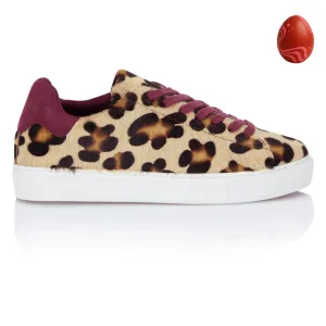 Classic Trainer - Leopard/Burgundy Suede