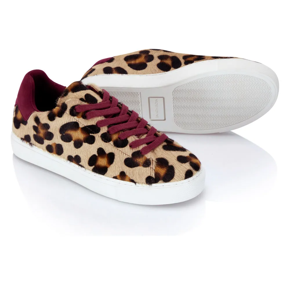 Classic Trainer - Leopard/Burgundy Suede