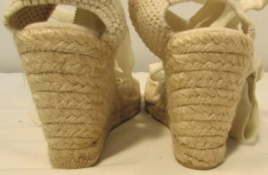 Coach Marnie Bone Signature Woven Platform Heels