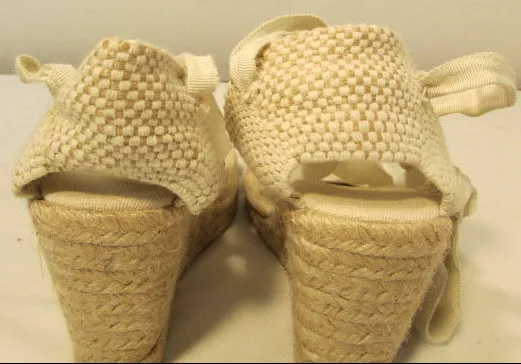 Coach Marnie Bone Signature Woven Platform Heels
