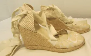 Coach Marnie Bone Signature Woven Platform Heels