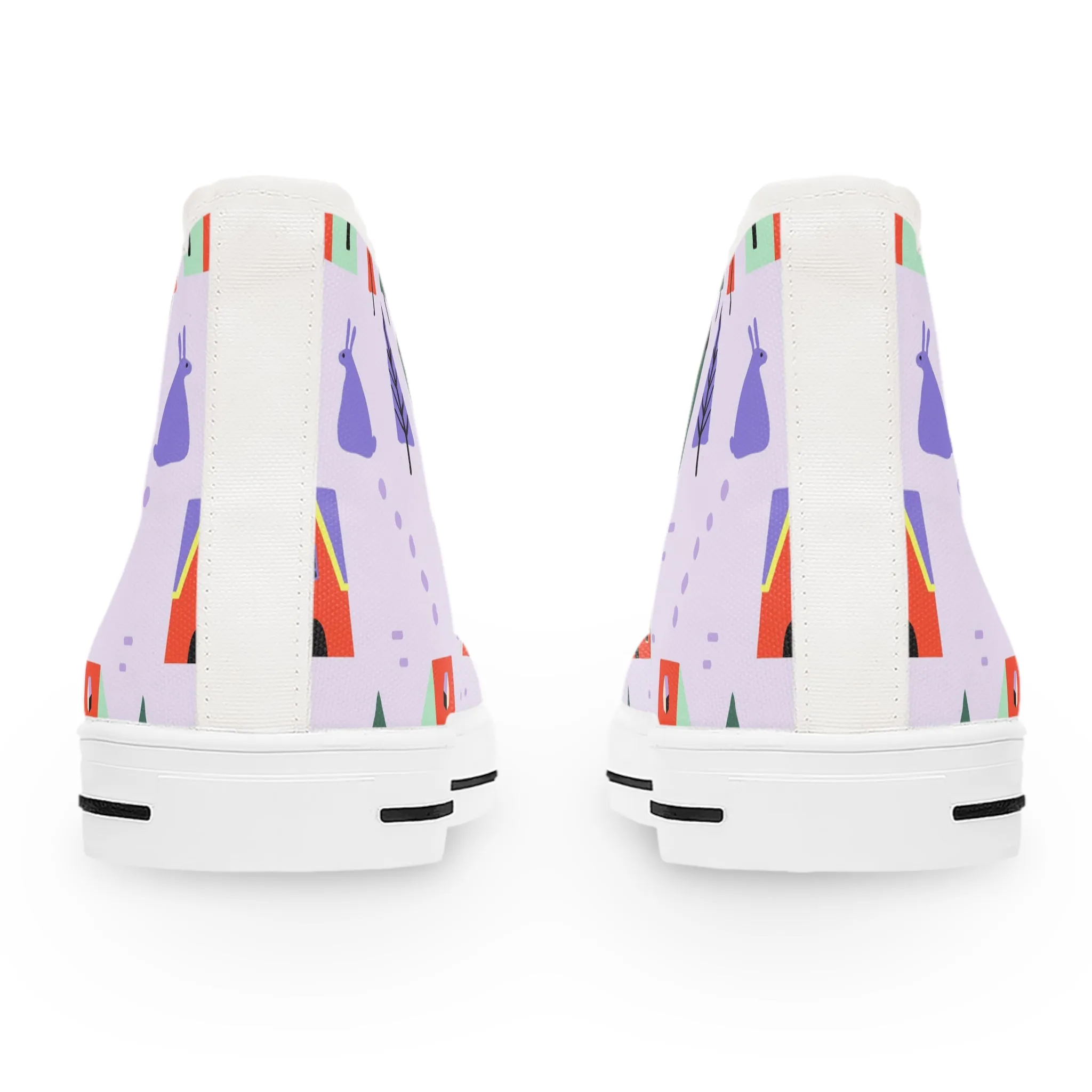 Colorful Houses vWomen's High Top Sneakers
