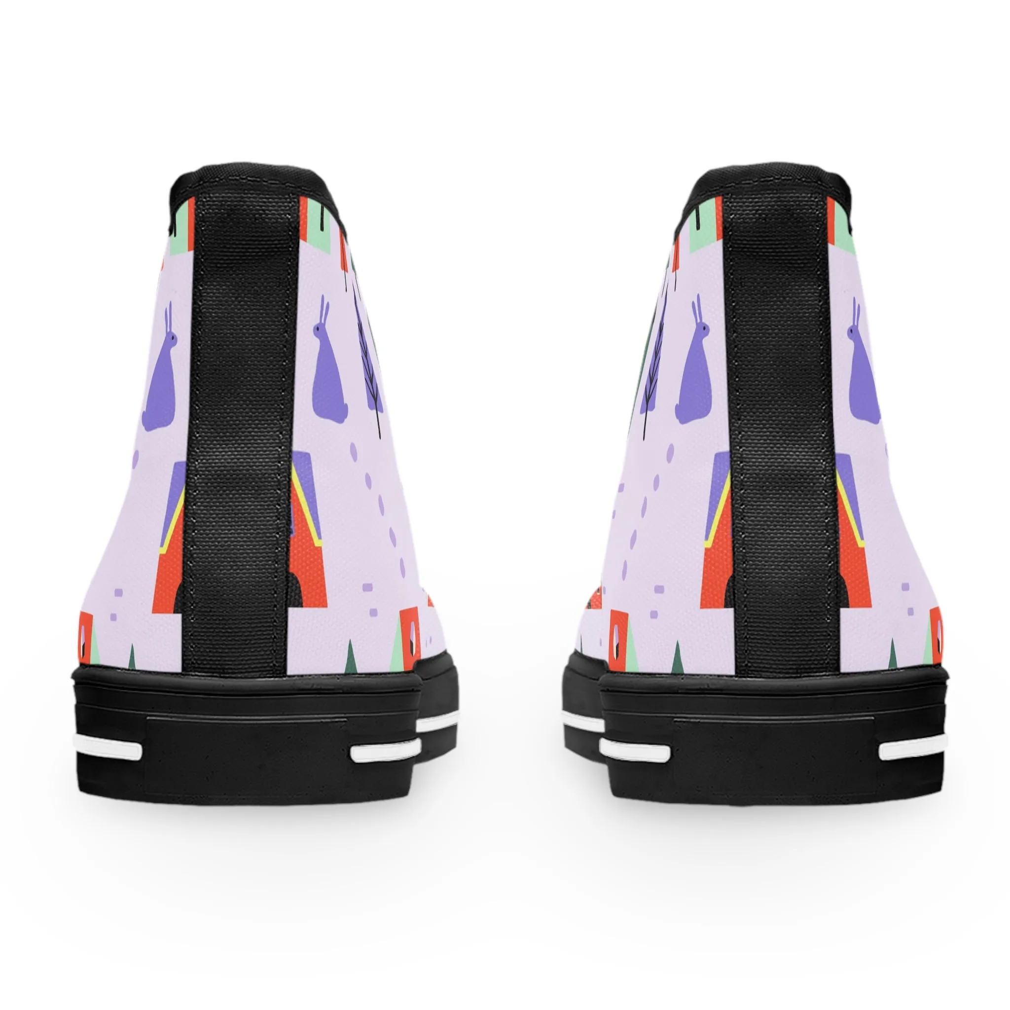Colorful Houses vWomen's High Top Sneakers