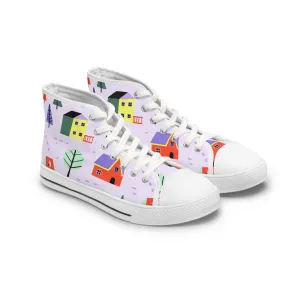 Colorful Houses vWomen's High Top Sneakers