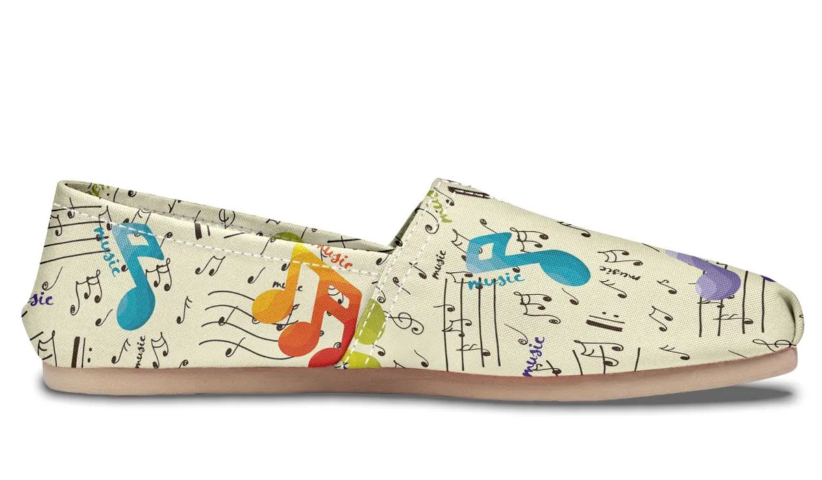 Colorful Music Notes Casual Shoes