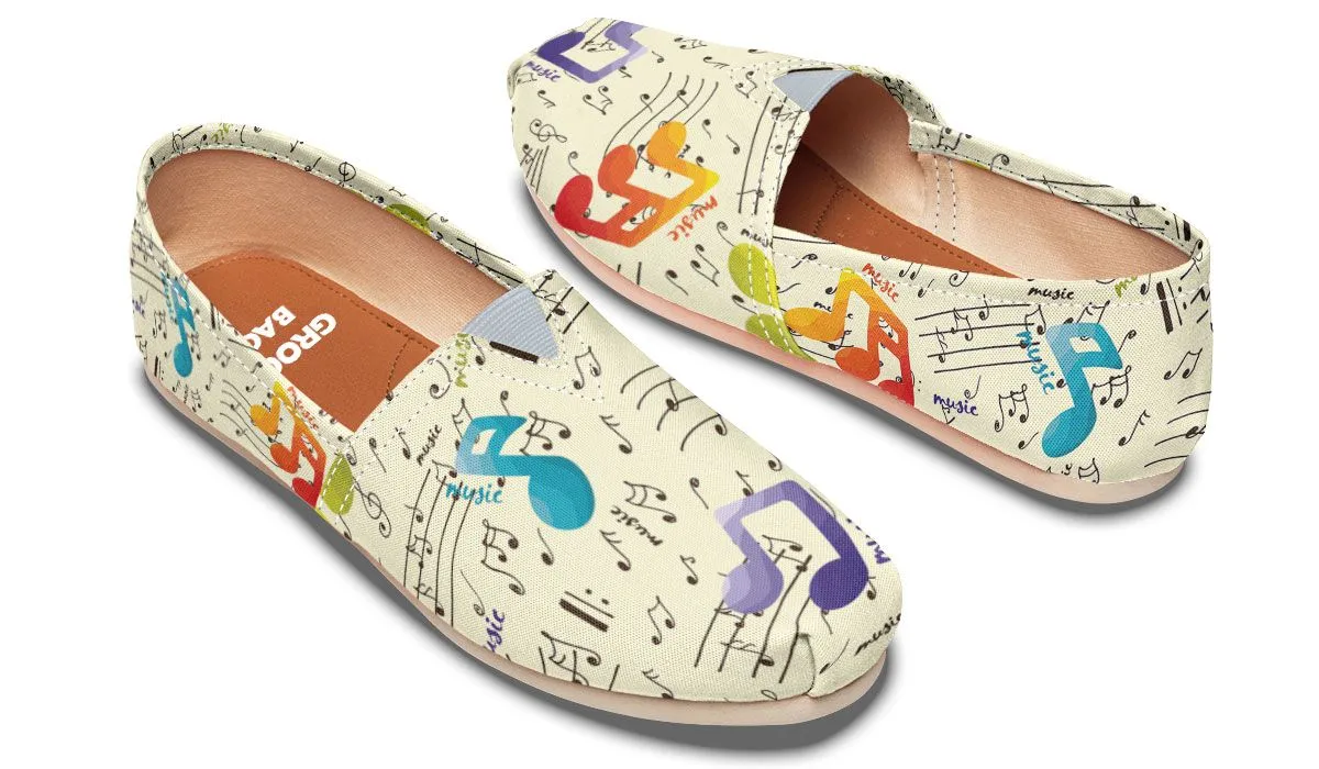 Colorful Music Notes Casual Shoes
