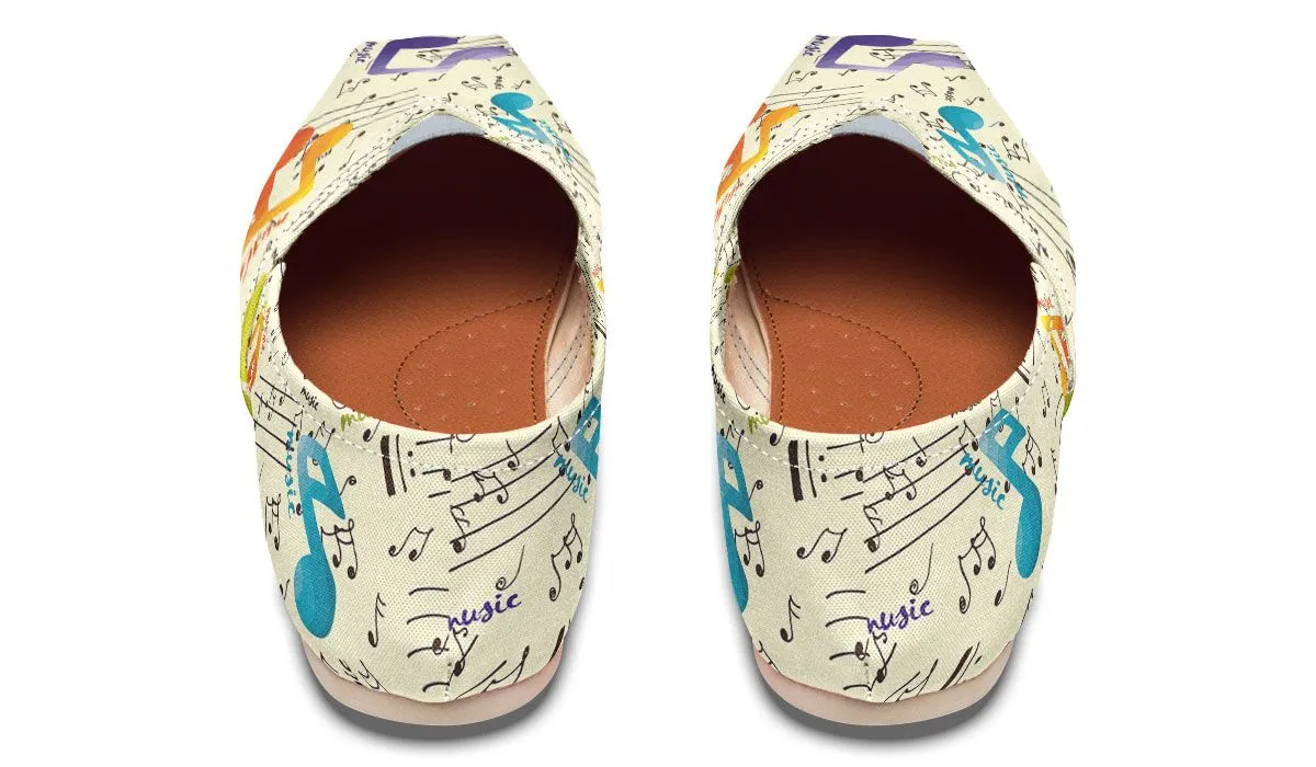 Colorful Music Notes Casual Shoes