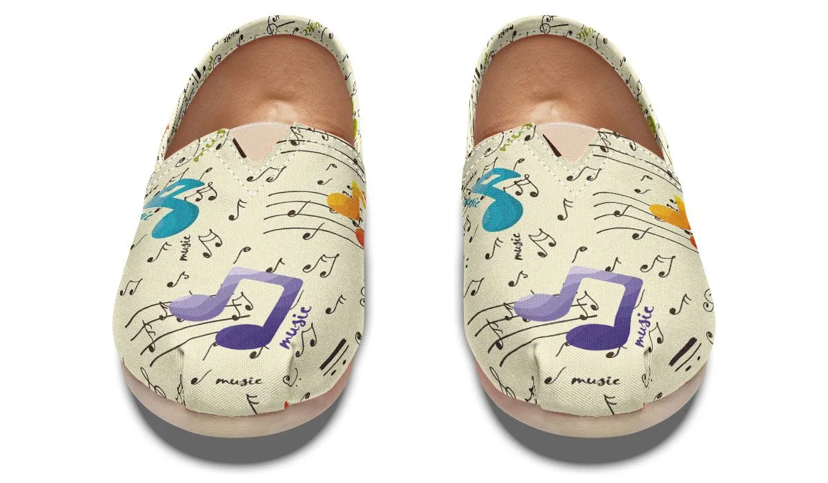 Colorful Music Notes Casual Shoes