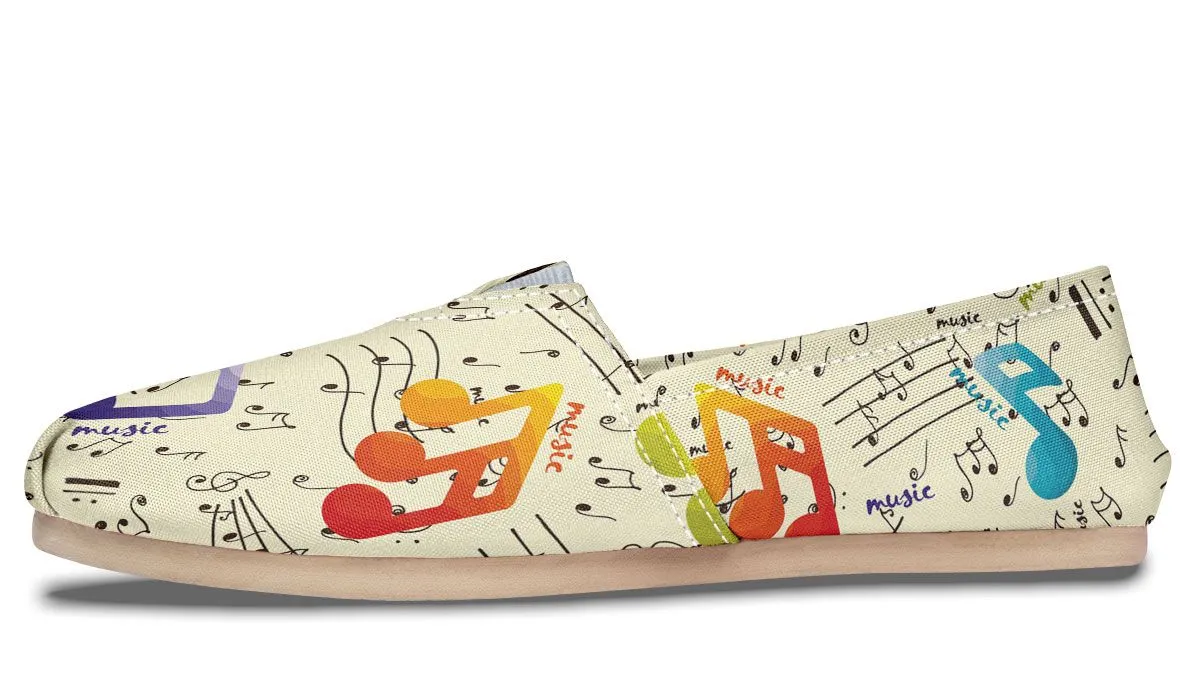 Colorful Music Notes Casual Shoes