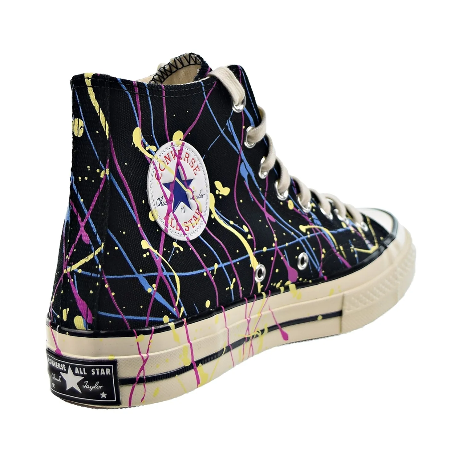 Converse Chuck 70 Hi Paint Splatter Men's Shoes Black-Hyper Magenta