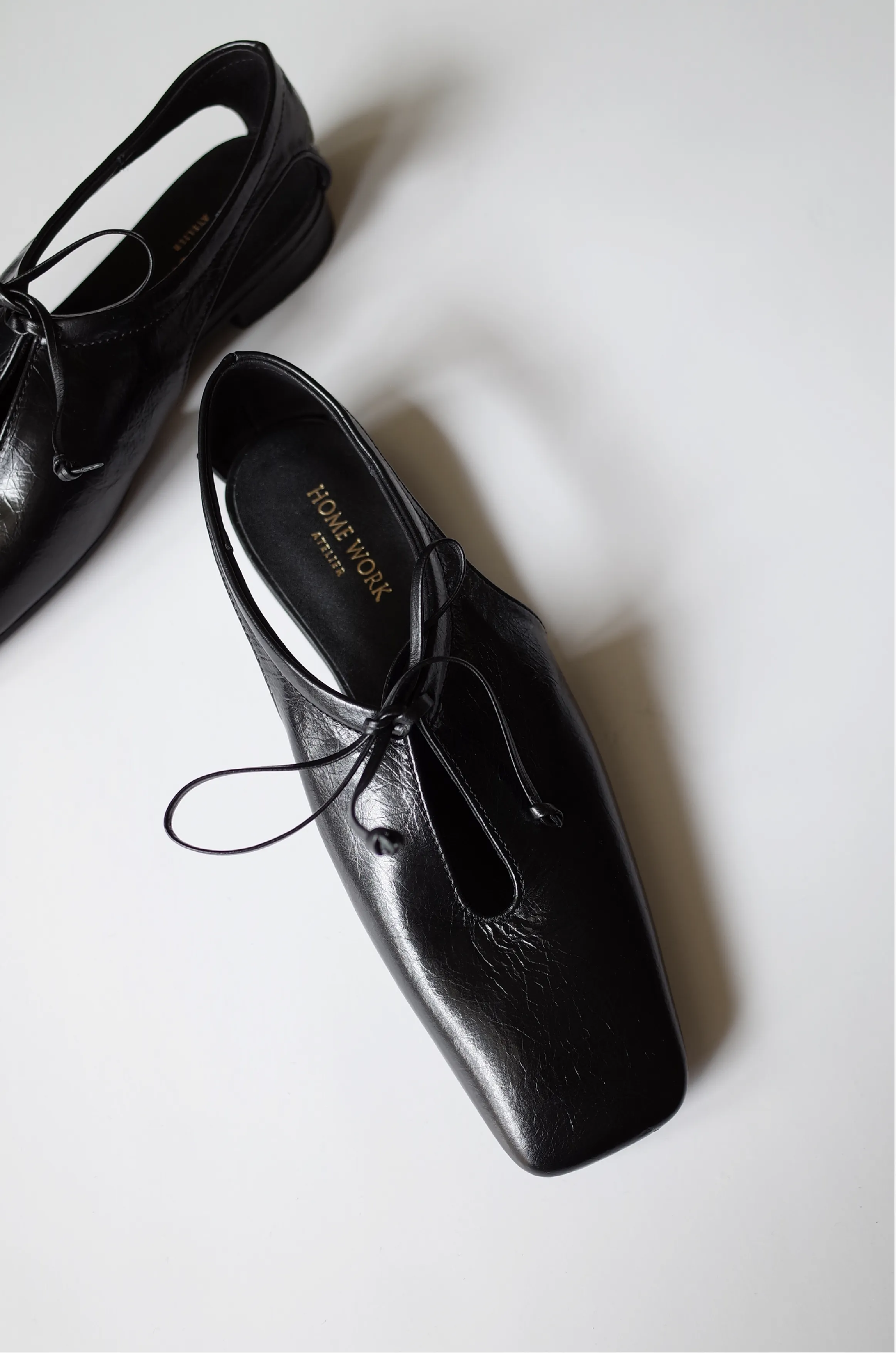 Craftsman Made Leather100% Flat Shoes (Black)
