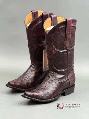 CUADRA BOOTS OSTRICH PORTO VINO SNIP TOE