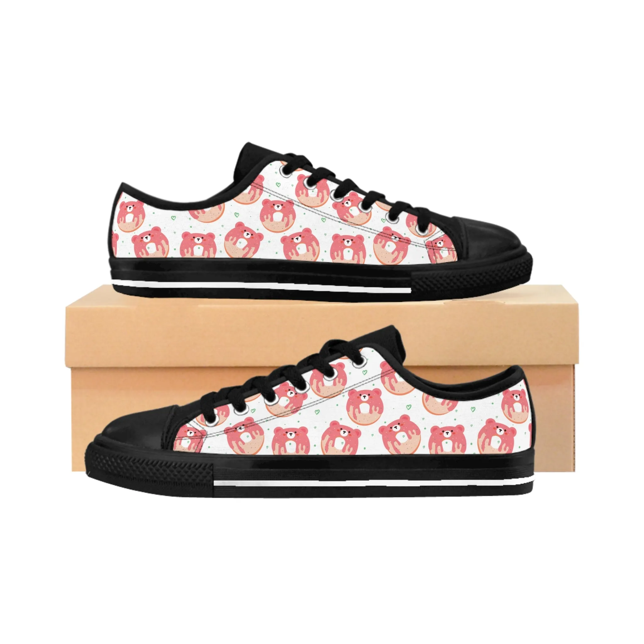 Cute Colorful Doughnut Bear Women's Sneakers