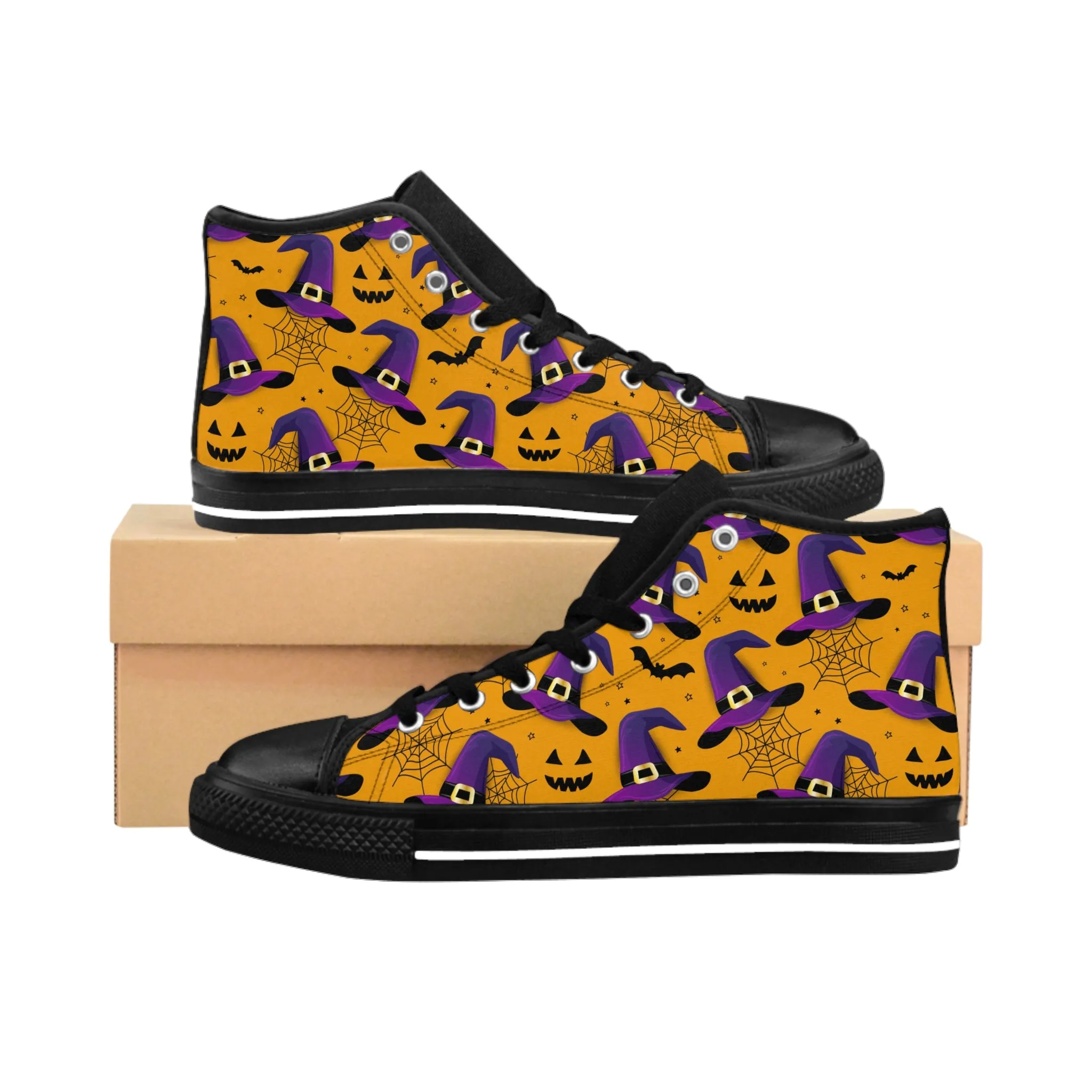 Cute Purple Witch Hat Men's Classic Sneakers