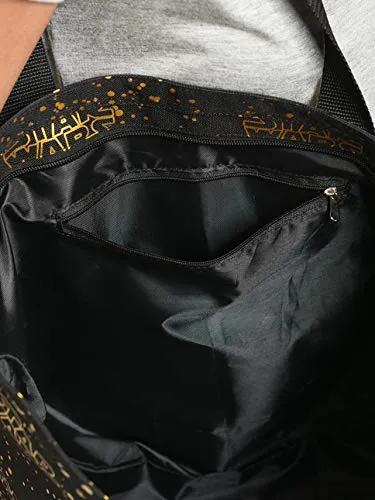 Disney Tote Travel Bag Star Wars Logo Black Gold Print