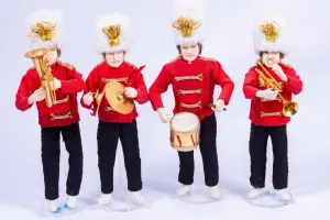 Dollhouse Miniature  ~ Four Hand Sculpted Marching Band Dolls - From Ursula Sauerberg Estate