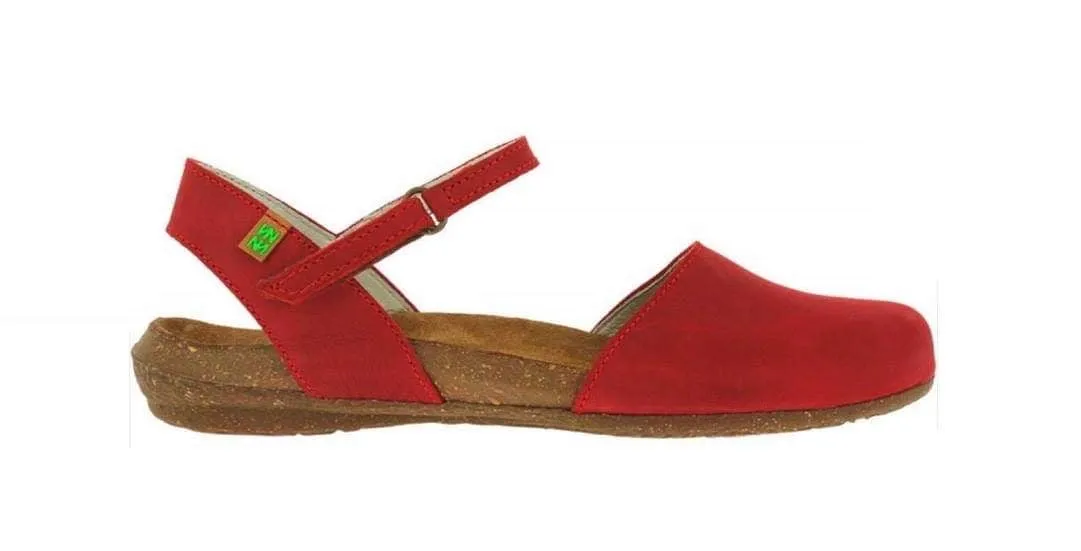 El Naturalista N412 Tibet Red Flats Sandals Made In Spain
