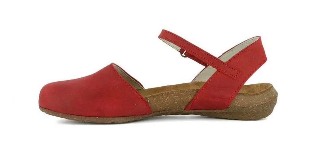 El Naturalista N412 Tibet Red Flats Sandals Made In Spain