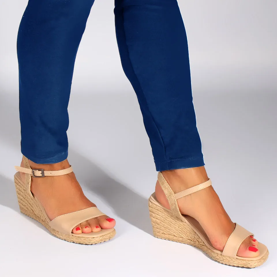 elegent women rocky sandal/ beige/ made in turkey -7780