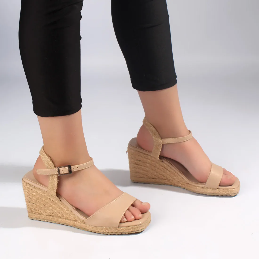 elegent women rocky sandal/ beige/ made in turkey -7780