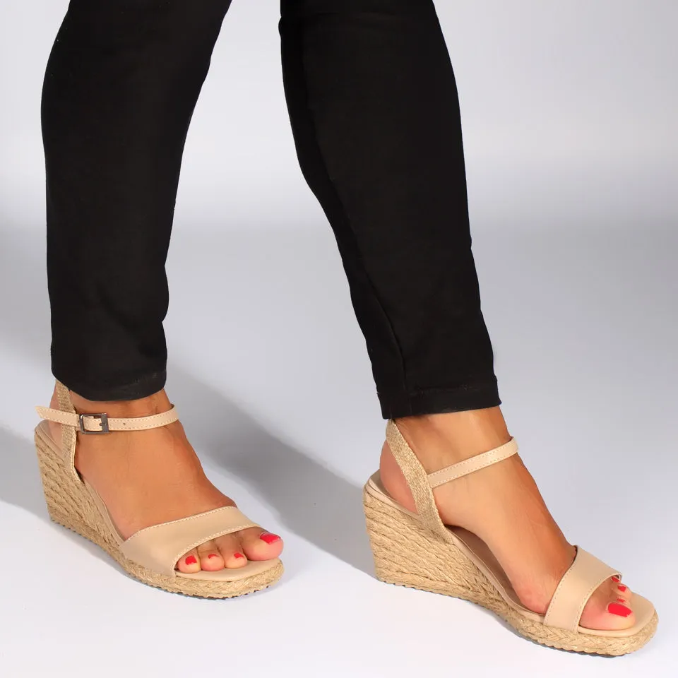 elegent women rocky sandal/ beige/ made in turkey -7780