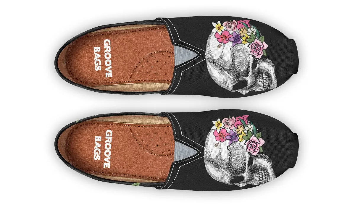 Floral Anatomy Skull Casual Shoes