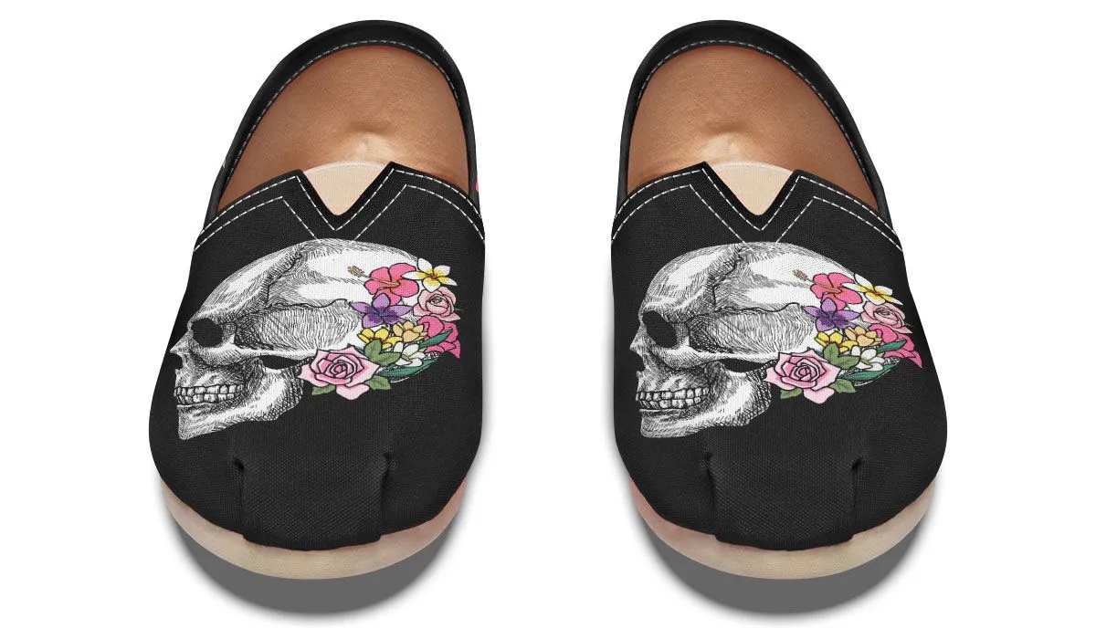 Floral Anatomy Skull Casual Shoes