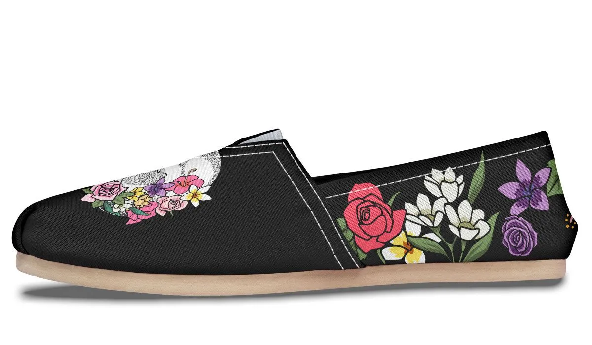 Floral Anatomy Skull Casual Shoes