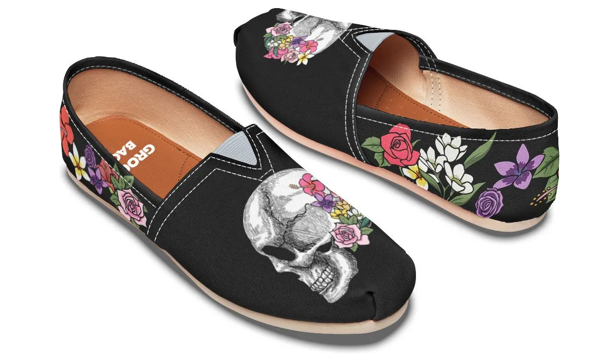 Floral Anatomy Skull Casual Shoes
